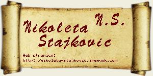Nikoleta Stajković vizit kartica